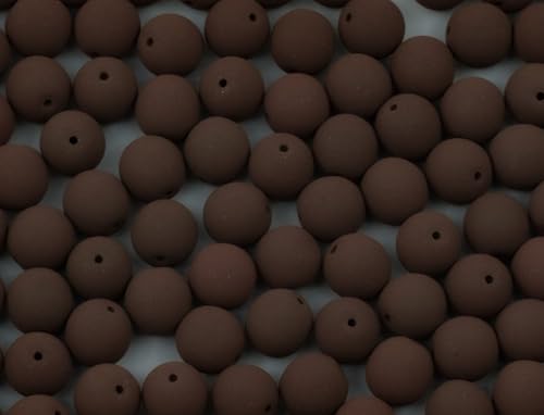 Round Druck Pressed Beads Chocolate Country (29539), Glass, Czech Republic (3 mm) von Bohemia Crystal Valley