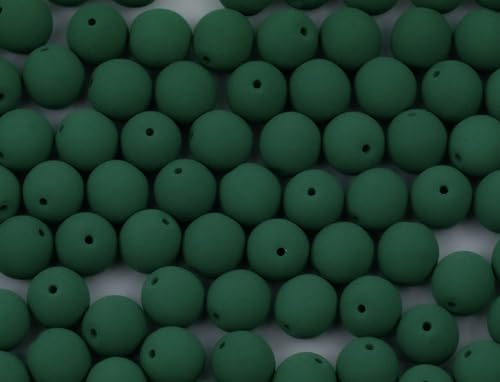 Round Druck Pressed Beads Irish Green Country (29533), Glass, Czech Republic (3 mm) von Bohemia Crystal Valley