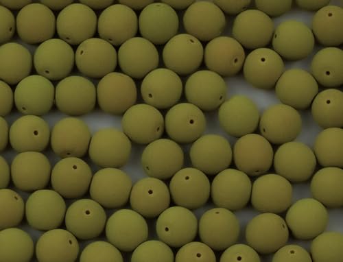 Round Druck Pressed Beads Lemongrass Country (29535), Glass, Czech Republic (3 mm) von Bohemia Crystal Valley