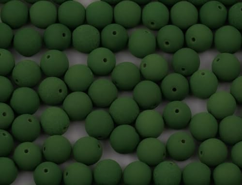 Round Druck Pressed Beads Lizard Green Country (29534), Glass, Czech Republic (3 mm) von Bohemia Crystal Valley