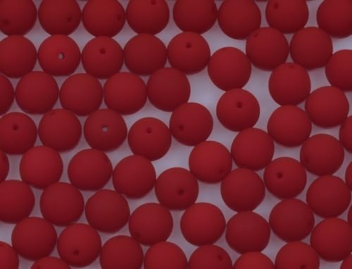 Round Druck Pressed Beads Red Coral Country (29526), Glass, Czech Republic (3 mm) von Bohemia Crystal Valley