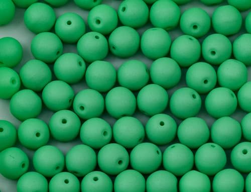 Round Druck Pressed Beads Shamrock Silk (29580), Glass, Czech Republic (10 mm) von Bohemia Crystal Valley