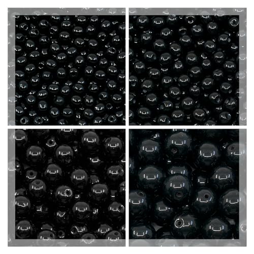 Satz Perlen Tschechische Glasperlen Rund 3mm, 4mm, 6mm, 8mm, Jet Black 23980, Insgesamt 275 Stück Satz Perlen Tschechische Glasperlen Rund 3mm, 4mm, 6mm, 8mm, Jet Black 23980, Insgesamt 275 Stück von Bohemia Crystal Valley