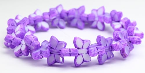 Table Cut Butterfly Beads, Silk Lavender 84306 (24010201-84306), Glass, Czech Republic (20 x 12 mm) von Bohemia Crystal Valley