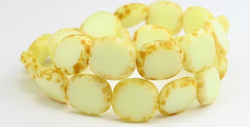 Table Cut Round Candy Beads, 84010 Travertin (84010-86800), Glass, Czech Republic (17 x 16 mm) von Bohemia Crystal Valley