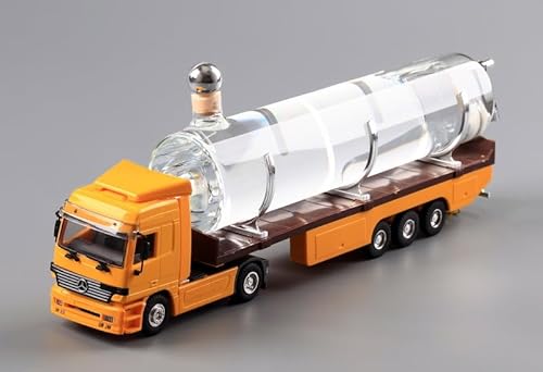 Tank Truck Mercedes - plastic car with empty glass bottle, Glass, Czech Republic (0.5 litre) von Bohemia Crystal Valley