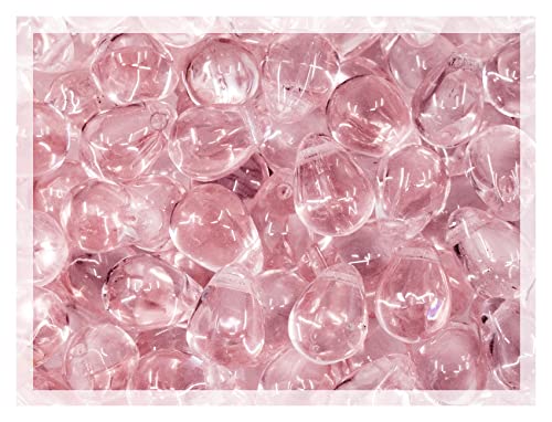 Tschechische Glasperlen, 6 x 9 mm, Tropfenform, Hellrosa, Rosaline 70120, 50 Stück Tschechische Glasperlen, 6 x 9 mm, Tropfenform, Hellrosa, Rosaline 70120, 50 Stück von Bohemia Crystal Valley