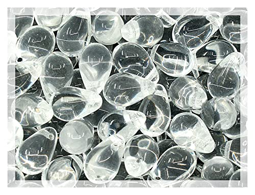 Bohemia Crystal Valley Tschechische Glasperlen, 6 x 9 mm, Tropfenform, transparent, transparent, 50 Stück Bohemia Crystal Valley Tschechische Glasperlen, 6 x 9 mm, Tropfenform, transparent, transparent, 50 Stück von Bohemia Crystal Valley