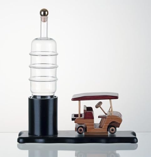 Wooden golf car with empty bottle, Glass, Czech Republic (0.35 litre) von Bohemia Crystal Valley