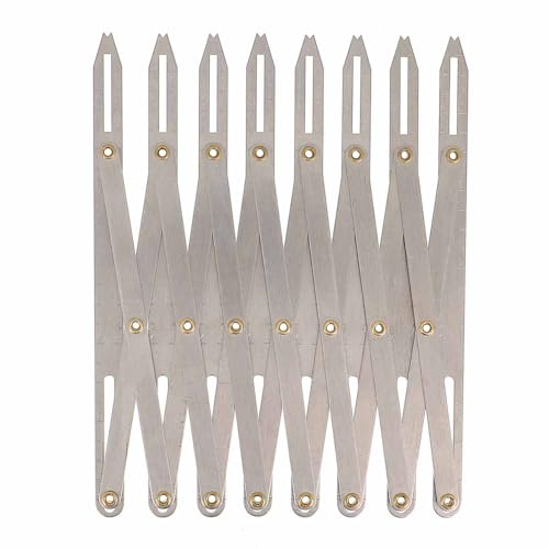BOHIN France Ausziehbares Nähmaß - Harmonika Gestaltung, Messlineal für bis zu 8 Knopflöcher für Projekte Nähen, Aluminium, Grau - 1 Stück von Bohin