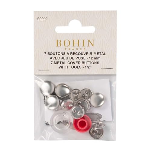 BOHIN France BO90001 Tasten Abdeckung, Mixed, Silber, 12mm, 7 Count von Bohin