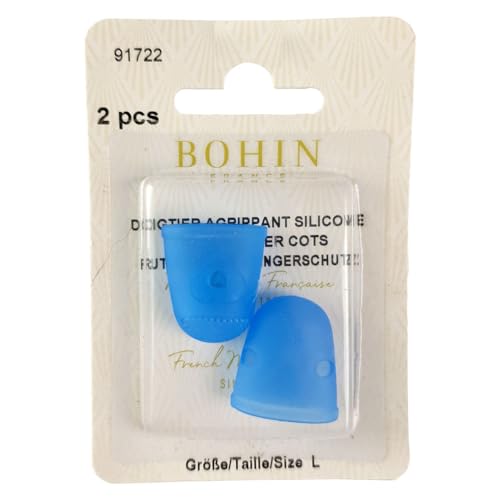 BOHIN France BO91722 Fingerhut, Gummi, Blau, Large, 2 von Bohin