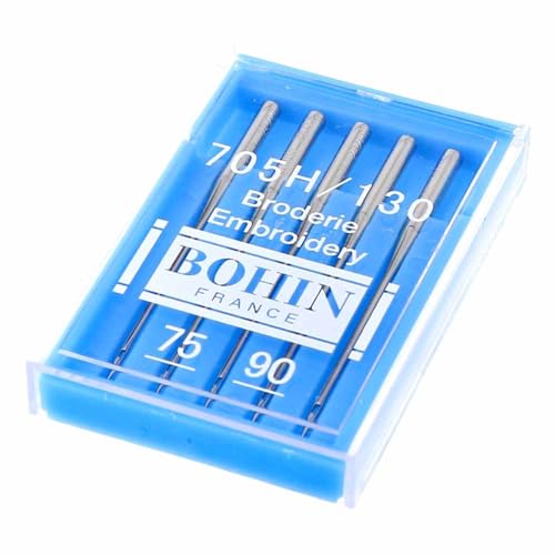BOHIN France BO93207 Embroidery Maschine Nadeln, Silber, 75-90, 5 Count BOHIN France BO93207 Embroidery Maschine Nadeln, Silber, 75-90, 5 Count von Bohin