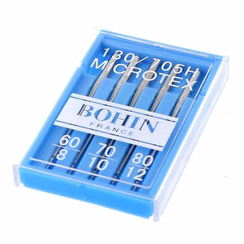 BOHIN France BO93210 Microtex Maschine Nadeln, Silber, 60-80, 5 Count von Bohin