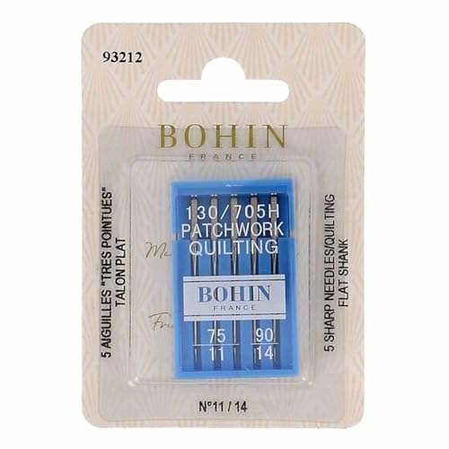BOHIN France BO93212 Patchwork Quilting Silver Maschine Nadeln, Silber, 75-90, 5 Count von Bohin