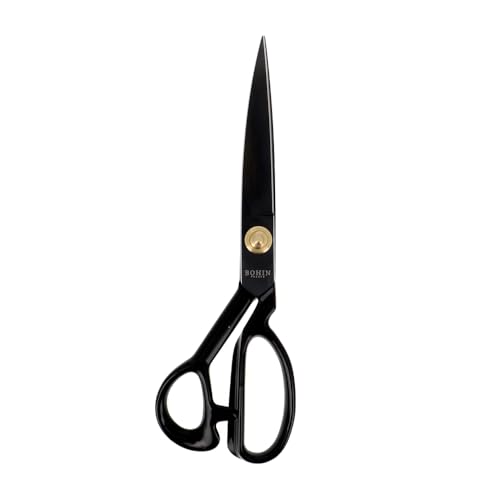 BOHIN France - BOHIN France Kohlenstoffreich Stahl Schwarz (25.5cm) Fachmann Schneiderei Schere mit Gummi Beschichtet Handhaben - 1 Stück von Bohin