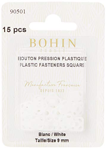 Bohin 90501 Kunststoff-Knöpfe, quadratisch, 9 mm x 15, 1, One size von Bohin