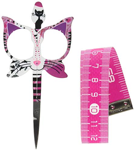 Bohin Katze Design Schere Plus Maßband Rosa von Bohin