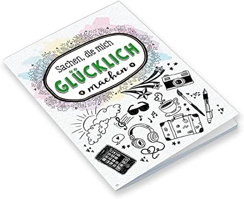 Boho Chic Sheepworld, 44827 - Notizheft, Nr. 55, 5er Pack, Sachen, die mich glücklich machen, A6, Blanko, 24 Blatt, geheftet von Boho Chic