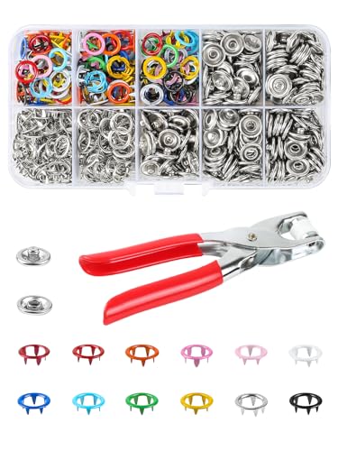 Bohoray 150 Paare Druckknöpfe Ohne Nähen, 9.5mm Druckknopf Set Mit Zange Für Druckknöpfe Jersey, Feste Druckknopfzange Set Metall Für DIY Basteln Baby Kinder Kinderbekleidung, Kleidung Taschen Bohoray 150 Paare Druckknöpfe Ohne Nähen, 9.5mm Druckknopf Set Mit Zange Für Druckknöpfe Jersey, Feste Druckknopfzange Set Metall Für DIY Basteln Baby Kinder Kinderbekleidung, Kleidung Taschen von Bohoray