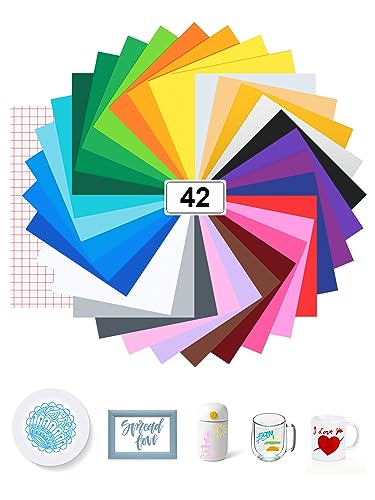 Bohoray 42 Stück Vinylfolie Plotter, 32 Stück 21X30.5CM Vinylfolien+10 Transferband Blätter, Plotterfolie Vinyl Selbstklebend für Silhouette und Cameo Cutter für DIY-Geschenke, Tasse, Fenster Bohoray 42 Stück Vinylfolie Plotter, 32 Stück 21X30.5CM Vinylfolien+10 Transferband Blätter, Plotterfolie Vinyl Selbstklebend für Silhouette und Cameo Cutter für DIY-Geschenke, Tasse, Fenster von Bohoray