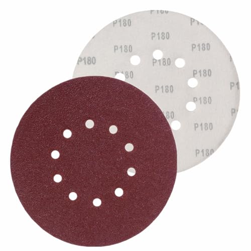 25 Stück KLETT Schleifscheiben Ø 225mm Körnung (wählbar) P40 - P240 mit 10 Loch Schleifpapier Trockenbauschleifer Schleifgiraffe Langhalsschleifer Exzenterschleifer BOHRFUX (Körnung P180) von Bohrfux