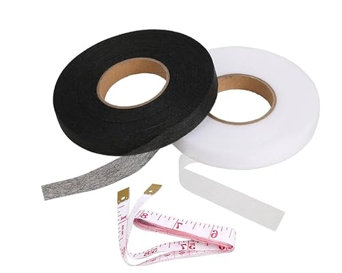 Bohrma 2 Rollen Saumband Klebeband zum Aufbügeln Bügelband zum Kürzen Waschfest Gardinen Kürzen Ohne Nähen Selbstklebend Bügelband für Vorhänge Bügeln für Hosen Textilien Vorhang 64m*10mm von Bohrma
