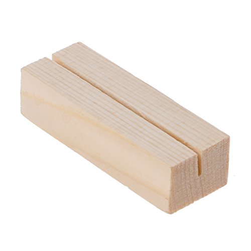 Boji Holz Holzsteg Kartenhalter, Platzkarte Tischkartenhalter Namesschild Fotohalter Naturkarton Kraftkarton Tischkarten Für Hochzeit Tischnummer Tischkarte Platzkartenhalter Fotoständer von Boji