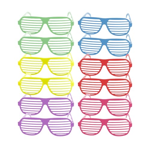 Bojueshaw 12 x Neon-Sonnenbrillen, 80er-Jahre-Partybrille, Retro-Disco-Sonnenbrille für Kostümpartys, Foto-Requisiten und Festival-Zubehör Bojueshaw 12 x Neon-Sonnenbrillen, 80er-Jahre-Partybrille, Retro-Disco-Sonnenbrille für Kostümpartys, Foto-Requisiten und Festival-Zubehör von Bojueshaw