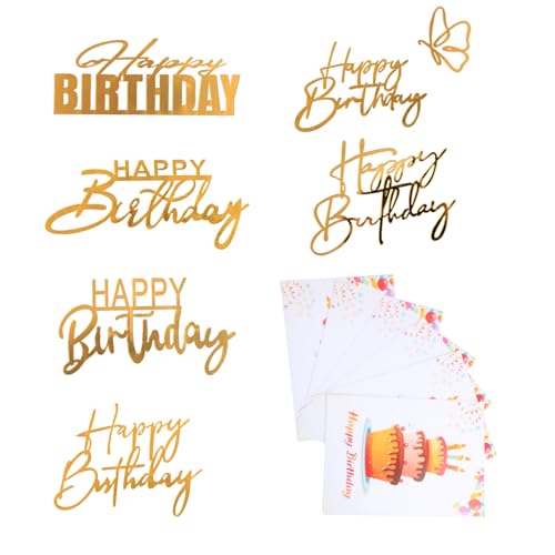 Bojueshaw 6 Stück Geburtstagskuchendekorationen, glitzernde Acryl-Cupcake-Topper, wiederverwendbar, Partyzubehör für Hochzeitstag, DIY Bojueshaw 6 Stück Geburtstagskuchendekorationen, glitzernde Acryl-Cupcake-Topper, wiederverwendbar, Partyzubehör für Hochzeitstag, DIY von Bojueshaw