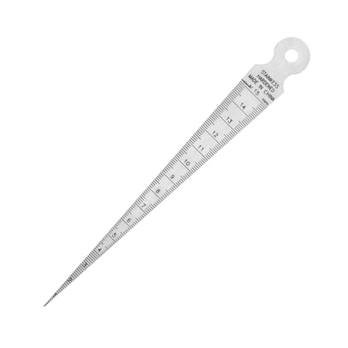 Bojueshaw Edelstahl-Kegellehre, doppelseitiges Skalenlineal, 1–15 mm Keilmesswerkzeug für Lücken, Löcher und Schlitze, Schweißer und Maschinisten von Bojueshaw