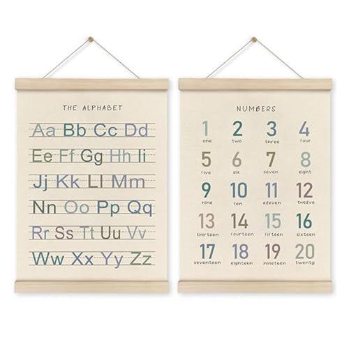 Bokcztml 2pieces Vorschulausbildung Alphabete Und Zahlhängeplakate Mit Holzbügel Rahmen Für Kindergarten Und Kinderzimmer Dekore Bokcztml 2pieces Vorschulausbildung Alphabete Und Zahlhängeplakate Mit Holzbügel Rahmen Für Kindergarten Und Kinderzimmer Dekore von Bokcztml