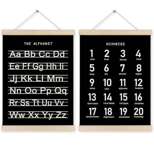 Bokcztml 2pieces Vorschulausbildung Alphabete Und Zahlhängeplakate Mit Holzbügel Rahmen Für Kindergarten Und Kinderzimmer Dekore Bokcztml 2pieces Vorschulausbildung Alphabete Und Zahlhängeplakate Mit Holzbügel Rahmen Für Kindergarten Und Kinderzimmer Dekore von Bokcztml
