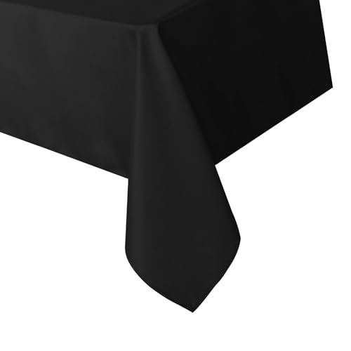 Bokcztml Fleckenabweisende Tischdecke, Polyester, dekoratives schwarzes Design, für drinnen und draußen, unterhaltsam, unentbehrlich von Bokcztml