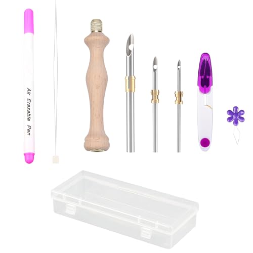 Bokcztml Stanznadelstickes Set Enthält Große Augenperlennadelholzgriffe Stanznadelstift Schere Fadenermarker Bokcztml Stanznadelstickes Set Enthält Große Augenperlennadelholzgriffe Stanznadelstift Schere Fadenermarker von Bokcztml