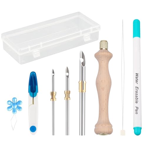 Bokcztml Stanznadelstickes Set Enthält Große Augenperlennadelholzgriffe Stanznadelstift Schere Fadenermarker Bokcztml Stanznadelstickes Set Enthält Große Augenperlennadelholzgriffe Stanznadelstift Schere Fadenermarker von Bokcztml