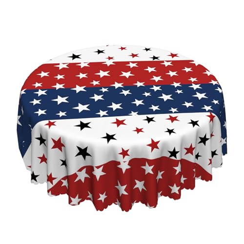 Bokcztml Wasserdichte Tischdecke zum Gedenktag 4. Juli, leicht abwischbare Oberflächen, für drinnen und draußen, patriotische Tischdecke mit Flaggen von Bokcztml