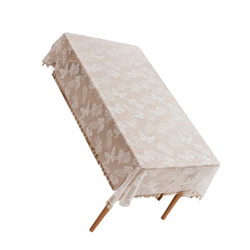 Elegante Weiße Spitzen Tischdecke 140x140/100 cm Für Hochzeiten Und Partys Mit Blumen Und Fransenentwicklung Elegante Weiße Spitzen Tischdecke 140x140/100 cm Für Hochzeiten Und Partys Mit Blumen Und Fransenentwicklung von Bokcztml