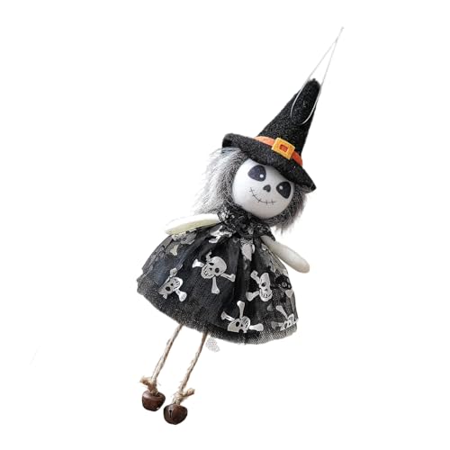 Festival-Tuch, Halloween-Hängeornament mit Hexe, schwarze Katzen, Kürbis-Phantom-Design, für drinnen und draußen, Heimdekoration, gruselige Cartoon-Türglocken von Bokcztml