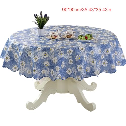 Haltbarkeit PVC Runde Tischdecke Mit Blumenkonstruktionen Ölbeständiger Und Wasserschutzmittel Für Esstische Sichern Haltbarkeit PVC Runde Tischdecke Mit Blumenkonstruktionen Ölbeständiger Und Wasserschutzmittel Für Esstische Sichern von Bokcztml