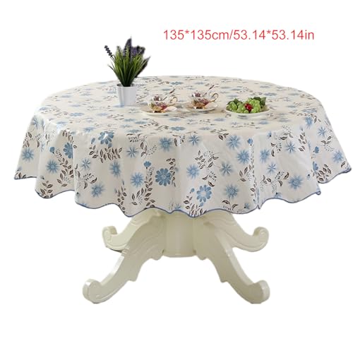Haltbarkeit PVC Runde Tischdecke Mit Blumenkonstruktionen Ölbeständiger Und Wasserschutzmittel Für Esstische Sichern Haltbarkeit PVC Runde Tischdecke Mit Blumenkonstruktionen Ölbeständiger Und Wasserschutzmittel Für Esstische Sichern von Bokcztml