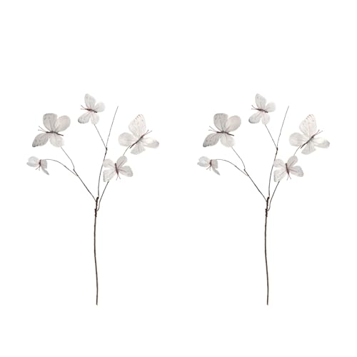 Kunstblumenstiele mit 5 Schmetterlingsblüten, für Hochzeit, Empfang, Dekoration, Zweig, 70 cm Länge, 2 Stück von Bokcztml