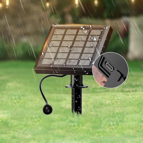 BokiHuk Solarpanel mit USB-Anschluss für 15 m lange Lichterkette, wasserdichtes Solarpanel, 15 m Außen-Soffitten-Gartenlichter, Ladeersatz BokiHuk Solarpanel mit USB-Anschluss für 15 m lange Lichterkette, wasserdichtes Solarpanel, 15 m Außen-Soffitten-Gartenlichter, Ladeersatz von BokiHuk