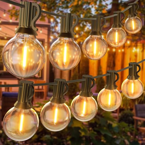 Lichterkette Außen, 36m/120FT Lichterkette Outdoor Glühbirne IP45 wetterfest Innen/Außen 60+2 G40 LED Birnen Lichterketten Außen Strom für Weihnachtsdeko, Party, Garten, Terrasse, Hochzeiten, Zimmer von BokiHuk