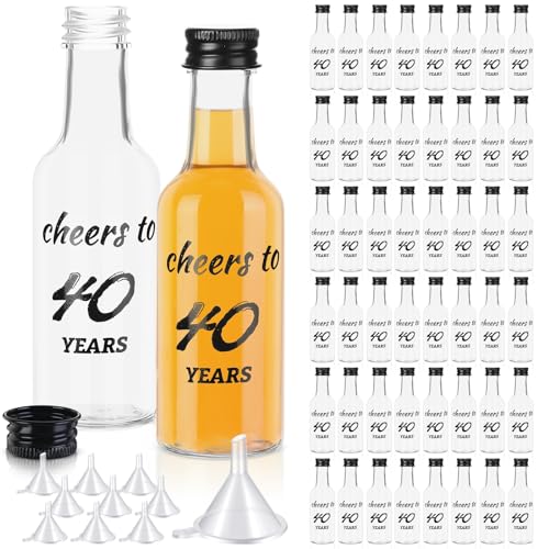 Bokon Mini-Likörflaschen mit Aufschrift "Cheers to 40 Years Birthday", 50 Stück, Mini-Weinflaschen für Gäste, Frauen, Männer, 40. Geburtstag, Jahrestag, Hochzeit, Party, Gastgeschenke Bokon Mini-Likörflaschen mit Aufschrift "Cheers to 40 Years Birthday", 50 Stück, Mini-Weinflaschen für Gäste, Frauen, Männer, 40. Geburtstag, Jahrestag, Hochzeit, Party, Gastgeschenke von Bokon