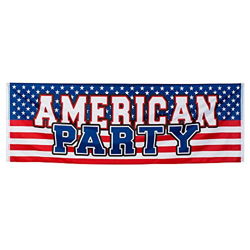 Boland 44953 - Banner USA, Größe 74 x 220 cm, Dekoration, Girlande, American Party, Stars and Stripes, Themenparty, Mottoparty von Boland