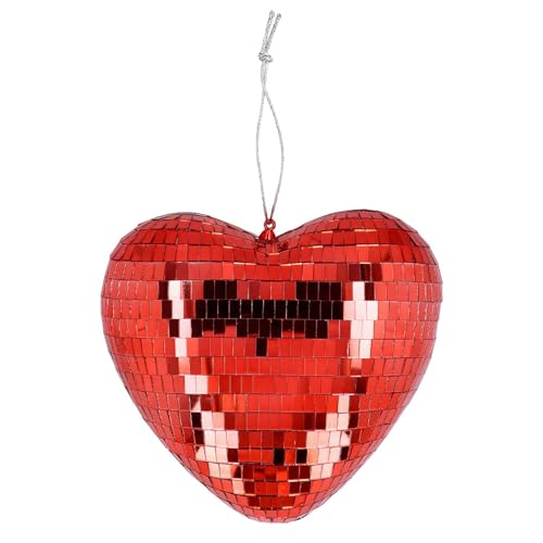 Boland - Glänzende Herz Discokugel, 19 cm, Deko für Disco Fever Mottoparty, Hängedeko für Hochzeit oder Silvester Boland - Glänzende Herz Discokugel, 19 cm, Deko für Disco Fever Mottoparty, Hängedeko für Hochzeit oder Silvester von Boland