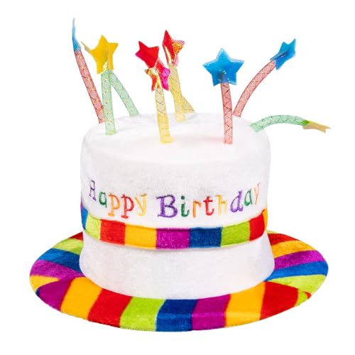 Boland 00931 - Geburtstags-Hut für Kinder, Happy Birthday, Plüsch-Hut, Regenbogen, Kuchen, Torte, Geschenk, Party, Geburtstag, Mottoparty von Boland