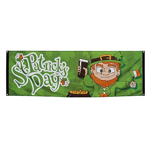 Boland 44903 - Banner St Patrick's Day, Größe 74 x 220 cm, Dekoration für den irischen Feiertag, Irland, Hänge-Deko, Fahne, Motto-Party von Boland