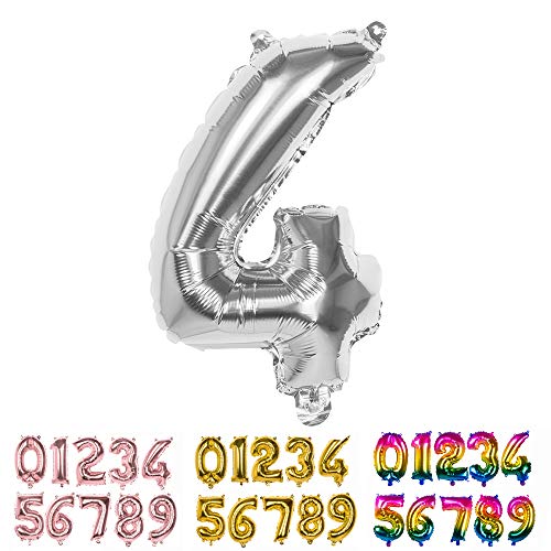 Boland - Folienballon Zahl, Silber 36 cm, Silber, Zahlenballon, Nummer, Ballon, Luft, Geburtstag, Jubiläum, Jubiläumsjahr, Lebensjahr, Überraschungsparty, Kindergeburtstag, Dekoration von Boland